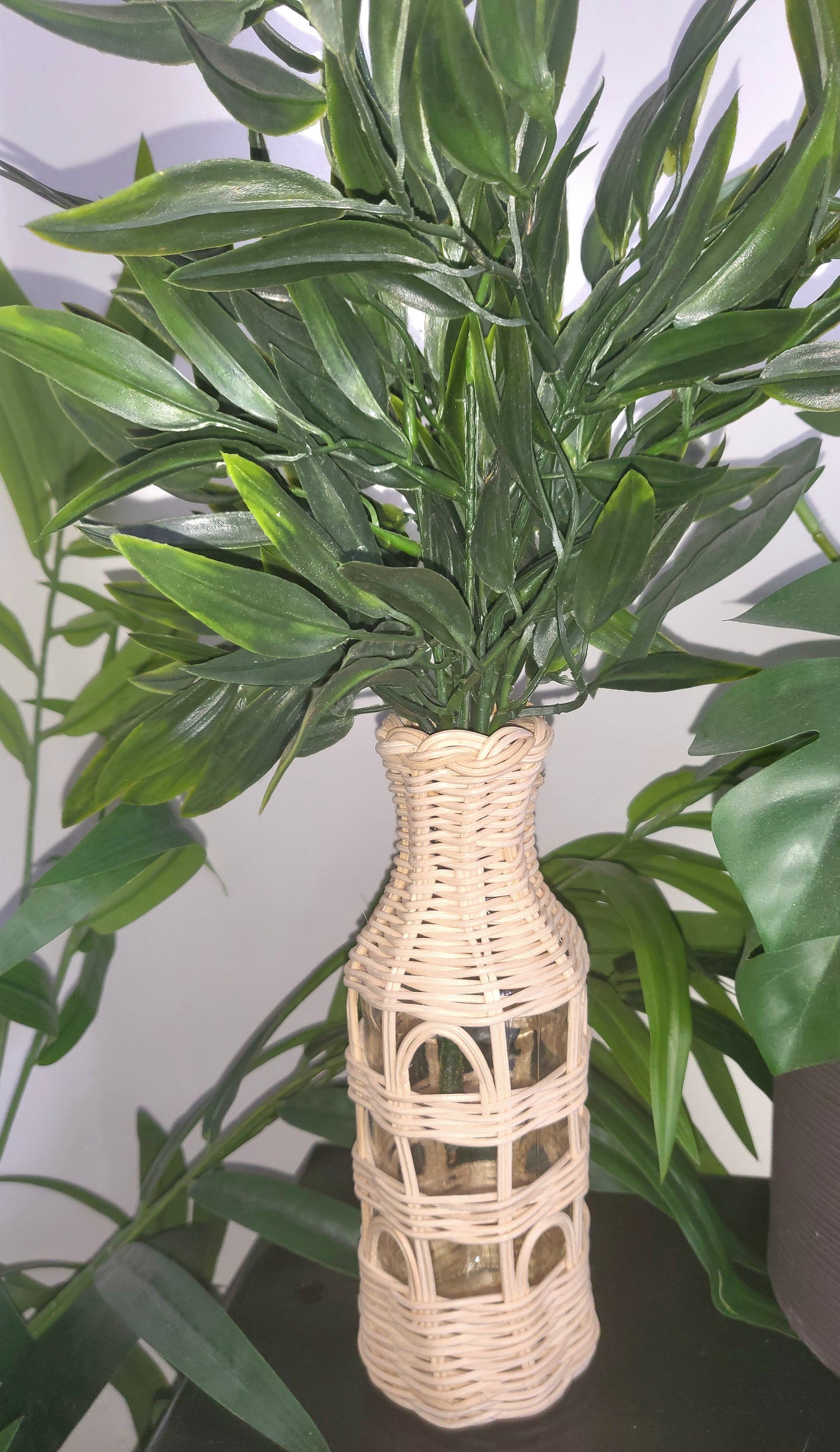 Natural rattan vase