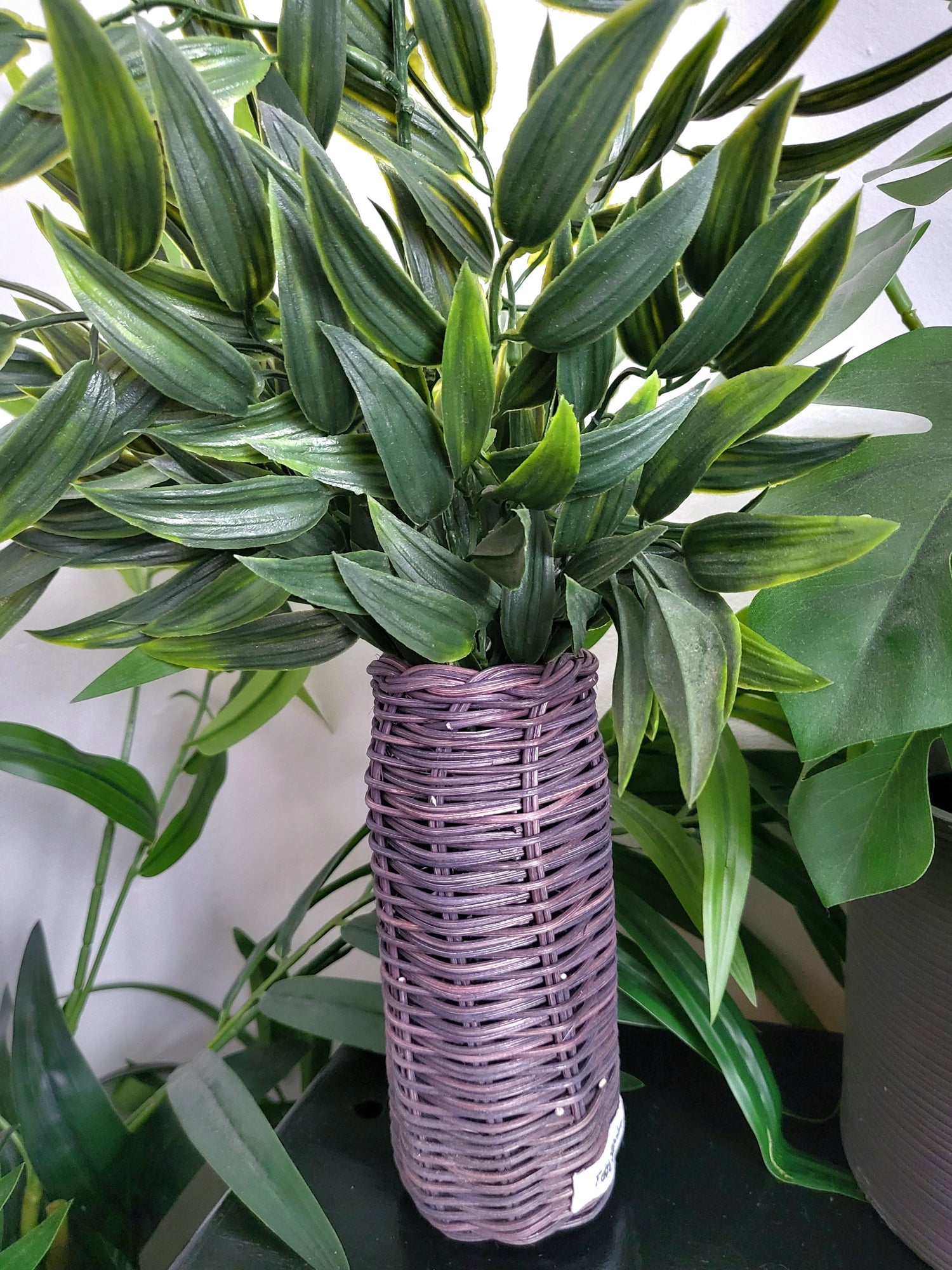 Taupe Rattan Vase