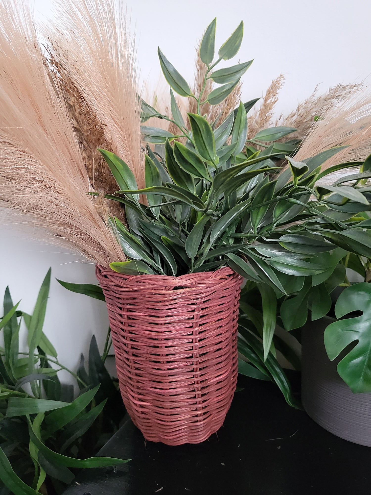 Brown Rattan Vase