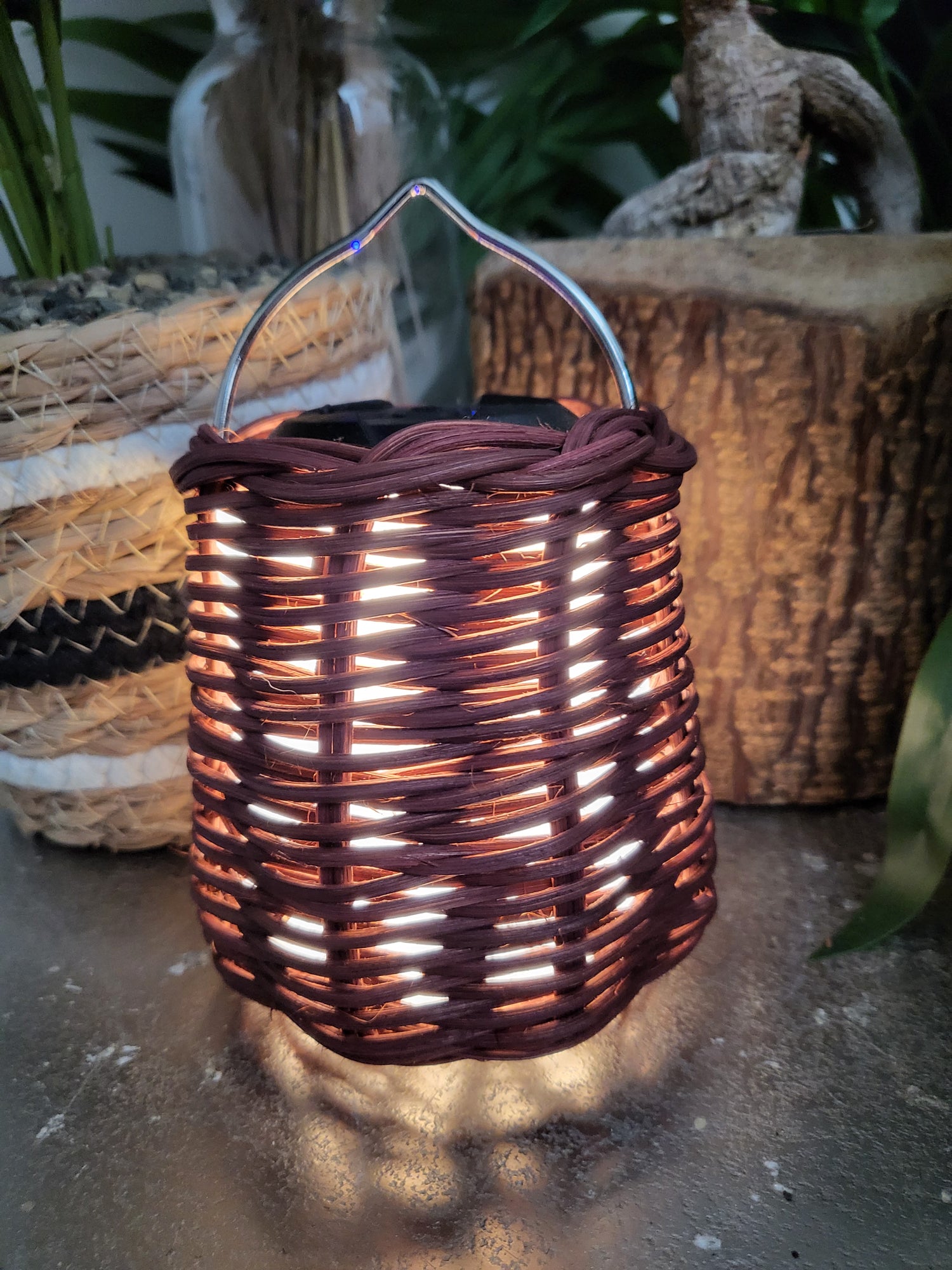 Brown rattan Led Light